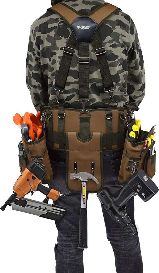 JACKSON PALMER Professional Tool Belt - Tan & Green (Comfort Rig Tan & Green)