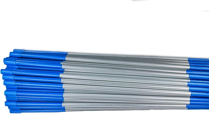 4ft Pro Snow Stakes - 48" x 5/16" Driveway Markers, Pointed Tip, Hy Viz Reflective Tape, Armor Cap (Choose Color/Quantity) (50, Blue)