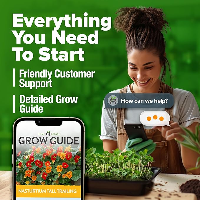 HOME GROWN Nasturtium Seeds Dwarf Tall Trailing Mix – 250+ Edible Flower Seeds for Planting Outdoors – Fast Germination, Low-Maintenance Climbing & Trailing Nasturtium (Tropaeolum majus)