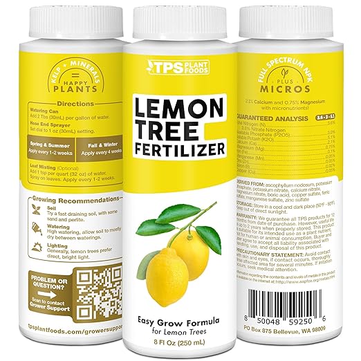 Lemon Tree Fertilizer for Lemon Trees and Citrus, Liquid Plant Food, 32 oz (1 Quart)
