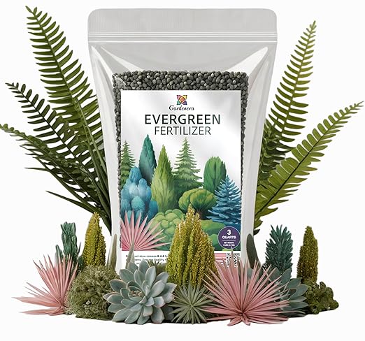 Gardenera Evergreen Fertilizer β All-Purpose Granular Plant Food for Outdoor Trees and Shrubs, Azaleas, Magnolias, Pines & Arborvitae β Slow-Release Formula (3 Quarts)