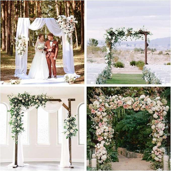 Wooden Square Wedding Arch, 7.48FT Wood Arch Backdrop Stand, Wedding Arbor, Reusable