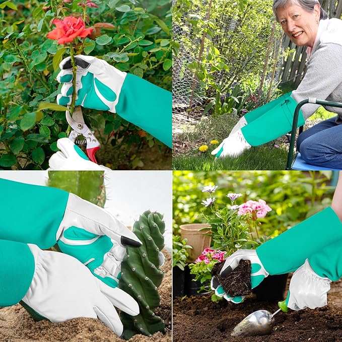 Long-Gardening-Gloves for Women/Men - Thorn Proof Rose Pruning Gloves Heavy Duty Gauntlet, Best Garden Gifts for Gardener-S