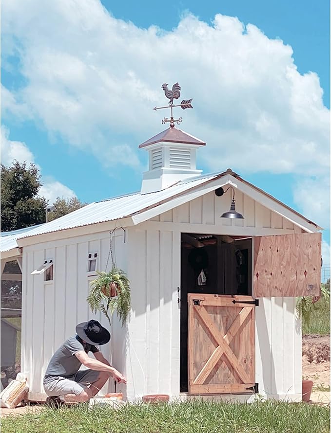 Good Directions Polished Copper Rooster Cottage Weathervane – Decorative Rooftop Accent for Barns, Homes, Sheds, and Cupolas – Durable & Handcrafted