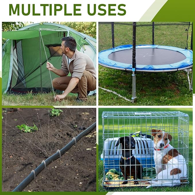 100 Pcs Kinked Ground Stakes 12 Inch Metal Garden Fence Edging Hook Heavy Duty J Shaped Galvanized Tent Fence Spikes for Dogs Digging Outdoor Awning Canopy Tarpaulin