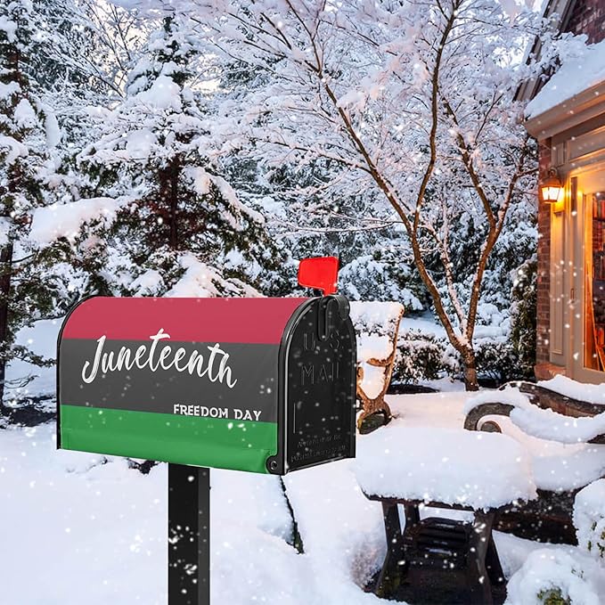 Juneteenth Mailbox Covers Freedom Day Magnetic Mailbox Covers Black History Month Mailbox Cover Holiday Mailbox Decorations for Garden Yard Farmhouse Standard Size 21x18 inch