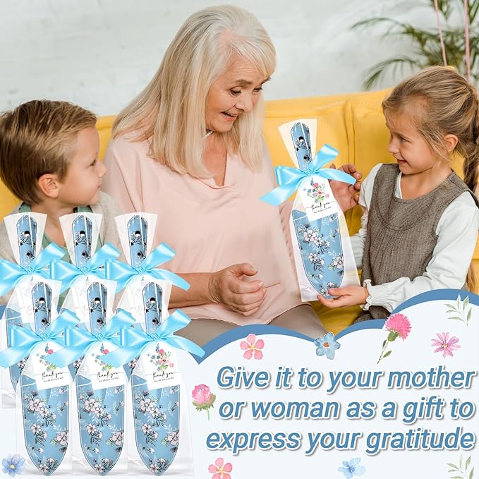 Capoda 12 Sets Floral Garden Shovels Bulk Gardening Gift for Women Thanksgiving Garden Tools Floral Hand Heavy Duty Trowels Thank You Cards with Bags for Christmas Mom Birthday Teacher(Blue,Bright)