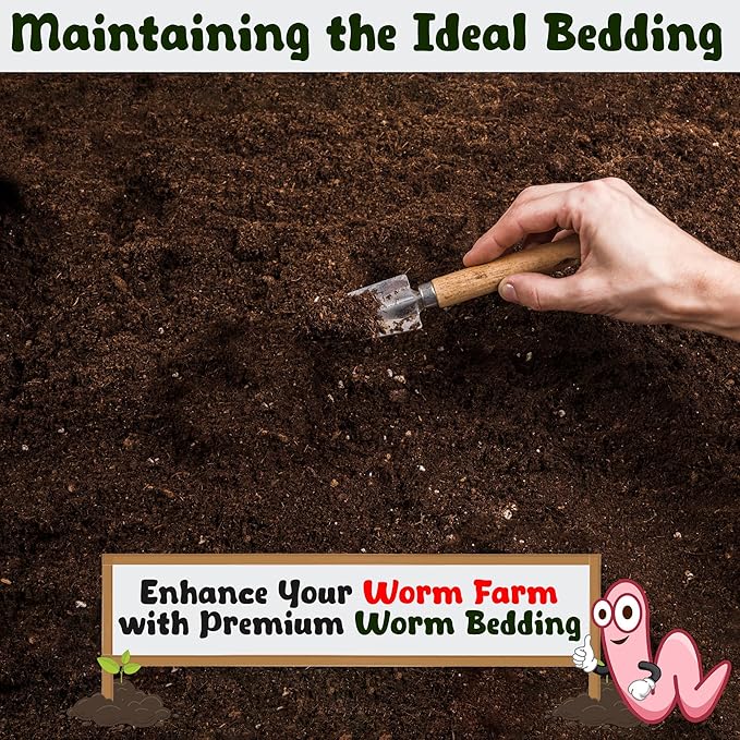5lb Worm Bedding for Nightcrawlers and Red Wigglers (Worms Not Included) - Vermicompost Bin Worm Bedding - Earthworm Food for Organic Potting Soil Gardening Mix