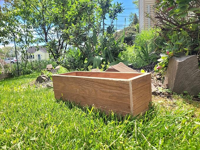 Handmade Cedar Wood Planter Box β Custom Small Indoor Outdoor Window Herb Box with Drainage Hole β Rustic Kitchen, Living Room, or Wedding Decor β Made in USA β Wood Flower or Plant Holder (12")