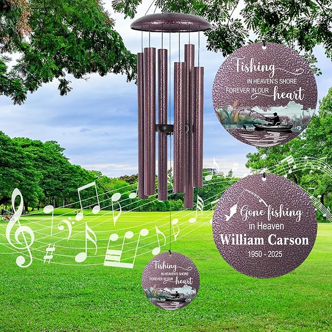 ASTARIN Memorial Wind Chimes Personalized, Deep Tone Wind Chimes for Loss of Loved One, Sympathy Gifts for Loss Mom/Dad/Sister, Outdoor Windchime for Memory Bereavement Condolence