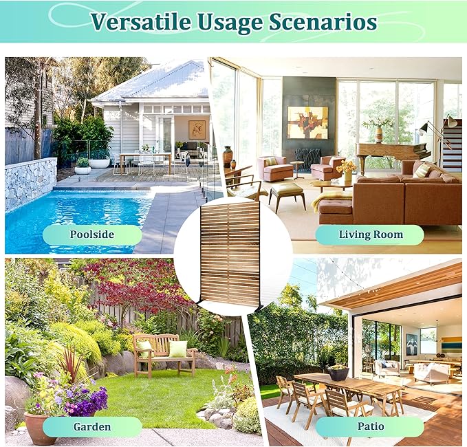 Metal Privacy Screen Outdoor Privacy Screen, Freestanding Fence Panel for Outside, 72''HĂ47''W, Decorative Screen Panel for Backyard/Patio/Deck