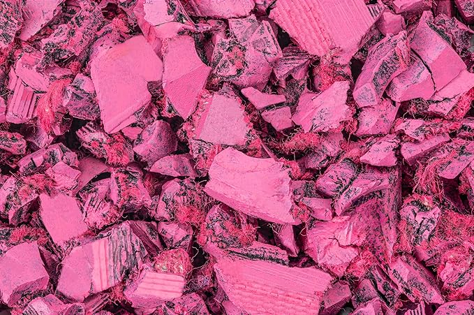 Playsafer Rubber Mulch Nuggets Protective Flooring for Playgrounds, Swing-Sets, Play Areas, and Landscaping (Hot Pink, 1.55 CU. FT. - 40 LBS)