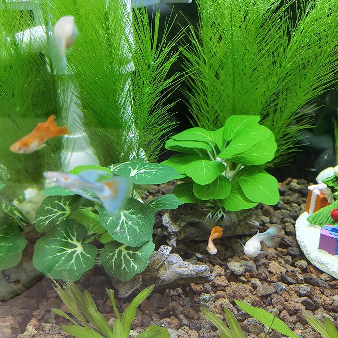 M2cbridge Plastic Fish Tank Plants Soft Silk Water Grass Reptile Waterweed for Terrarium Decor Plants and Aquarium Landscape(4pcs,8")