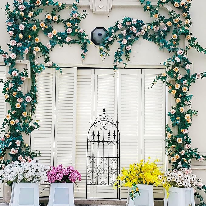 Trellis 60” x 21.7” for Climbing Plants 5FT Metal Iron Wire Vine Flower Trellises for Outdoor Climbing Plants Support