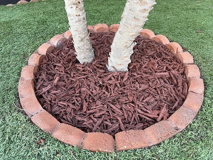 100% Wire-Free Shredded Rubber Mulch – Red – 20 lb (1.2 cu ft) – Long-Lasting, Low Maintenance, Safe for Kids & Pets – Ideal for Landscaping & Playgrounds