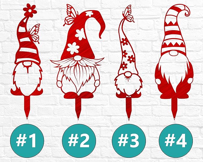 Garden Gnome Stakes | Outdoor Decor | Gnome Yard Stakes | Fairy Garden | Spring Art | Housewarming Gift