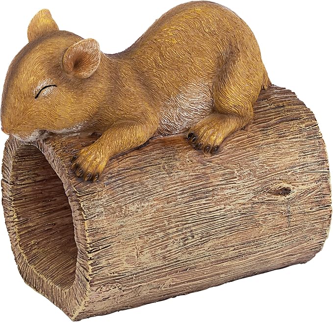 Jolly the Squirrel Gutter Guardian Downspout Statue
