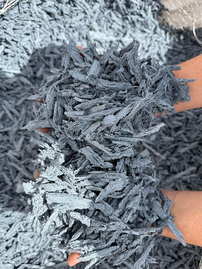 ā 100% Wire-Free Premium Grade Shredded Rubber Mulch for Playgrounds & Landscaping | Safe for Kids & Pets, No Replacement Needed, Ultra Durable | Gray, 10 lb (0.6 cu ft)