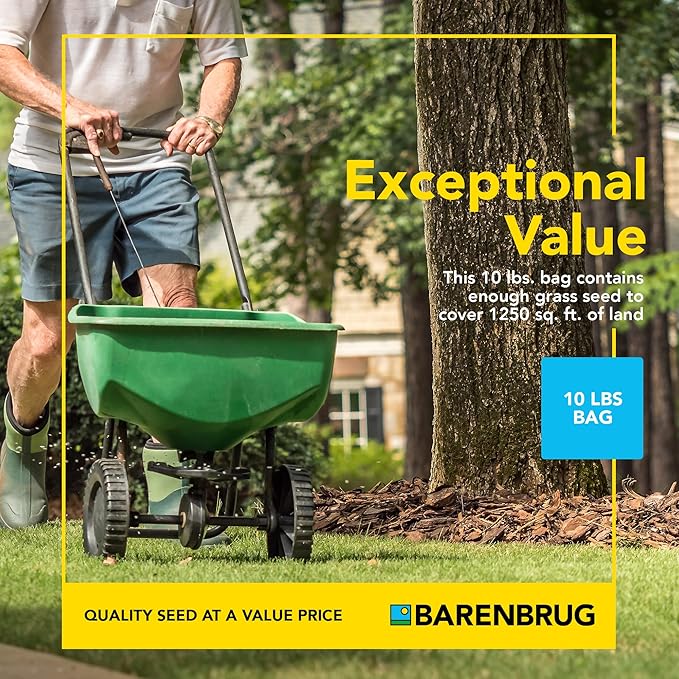 Barenbrug Wonderlawn Sun and Shade Grass Seed Mix for Lawn Care and Landscaping, 10 lbs. Bag