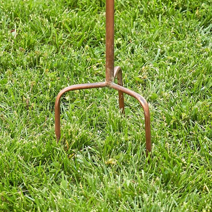 Zaer Ltd. Copper Colored Multi-Birdhouse Stakes, Room for 2 Bird Families in Each (Classic Home)