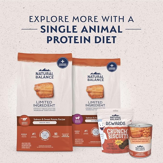 Natural Balance Limited Ingredient Grain Free Salmon & Sweet Potato Dry Dog Food, Sensitive Stomach, 24 lb (Pack of 1)