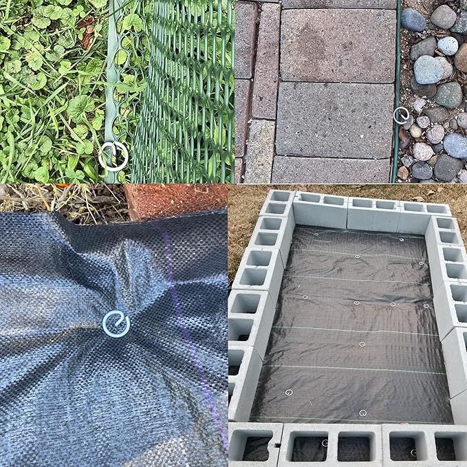 Palmhomee Garden Staples Anti-Rust Galvanized Garden Stakes Circle Top Landscape Pins Ground Cover Fabric Stakes Securing Lawn Fabric Weed Barrier (6 inches - 200 Pieces)