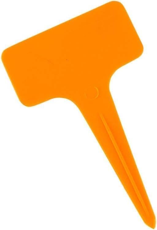 50Pcs Orange Plant Tags Plastic T-Type Nursery Garden Labels Markers Plant Stakes Garden Decoration, Pots, Plant Labels, Planters and Container Accessories,Gardening Tool