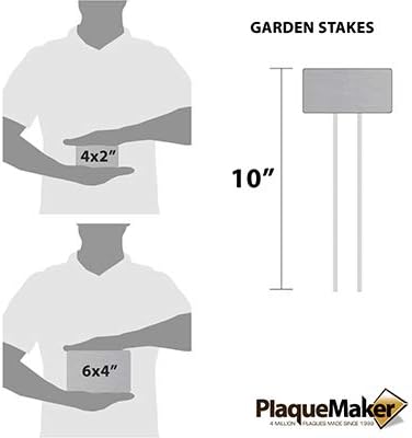 Stainless Steel Garden Sign. 6 x 4 Sign with a 10" Stake. Great as a Garden Memorial or Plant Label (Stainless Steel, 4 x 6)