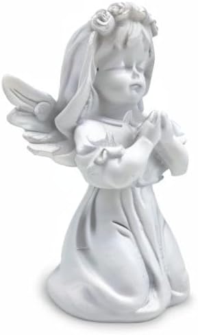 Asng Cherubs Angels Resin Garden Statue Figurine, Adorable Angel Sculpture Memorial Statue, Indoor Outdoor Home Garden Decoration (Praying Cherub-Girl)