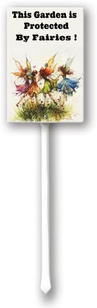 Uptell This Garden is Protected By Fairies Yard Signs with Stakes Aluminum Sign for House/Front Door Outdoor Decoration,Weather Resistant 8x12 Inch