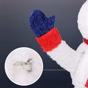 VINGLI 4FT Snowman Electric Outdoor Christmas Yard Decor, Motorized Lighted Snowman with 120 LED Lights, Animated Hat On Off, Pop Up Xmas Yard Lawn Garden Front Porch Pull Up Indoor Holiday Decor