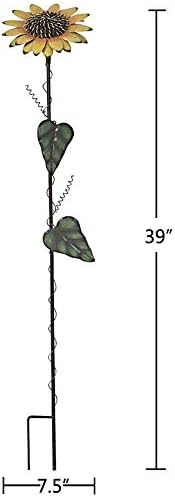 T&Garice Vintage Metal Sunflower Stake Sunflower Art Decor for Outdoor Patio Yard Lawn Garden Decoration 39
