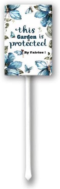 Uptell This Garden is Protected By Fairies Yard Signs with Stakes Aluminum Sign for House/Front Door Outdoor Decoration,Weather Resistant 8x12 Inch