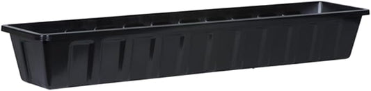 Root & Vessel Poly-Pro Plastic Flower Box Planter, Black, 36-Inch
