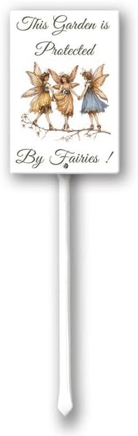 Uptell This Garden is Protected By Fairies Yard Signs with Stakes Aluminum Sign for House/Front Door Outdoor Decoration,Weather Resistant 8x12 Inch