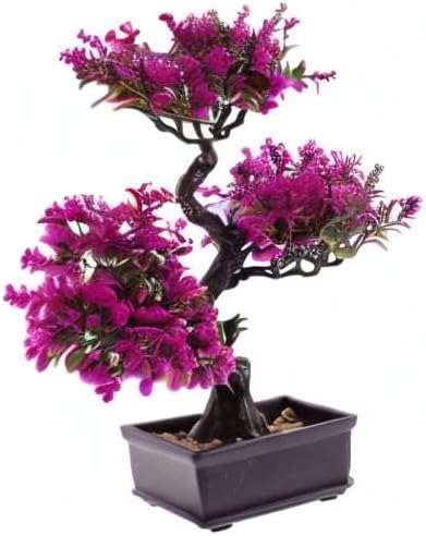 Cabilock Artificial Bonsai Tree 14 Inches Faux Juniper Plant with Ceramic Pot Indoor Decor for Desk Shelf Bathroom Bedroom Office Home Decoration