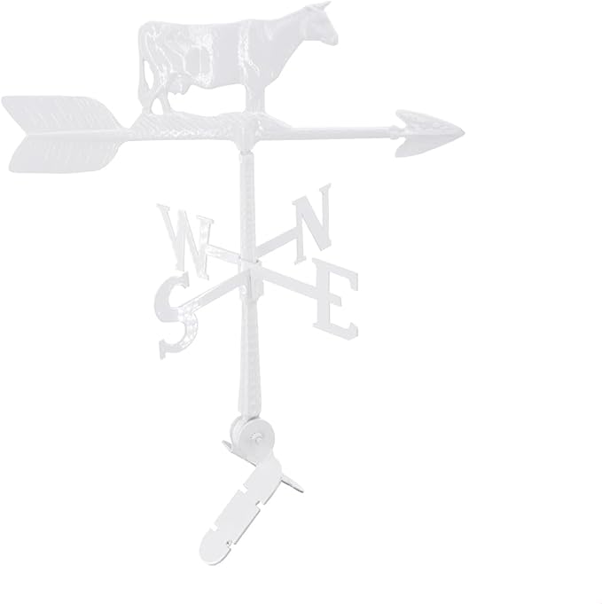 Montague Metal Products - Weathervane - Cast Aluminum Weathervane -Includes Roof Mount - 6 Colors Available (Cow, White)
