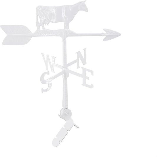 Montague Metal Products - Weathervane - Cast Aluminum Weathervane -Includes Roof Mount - 6 Colors Available (Cow, White)