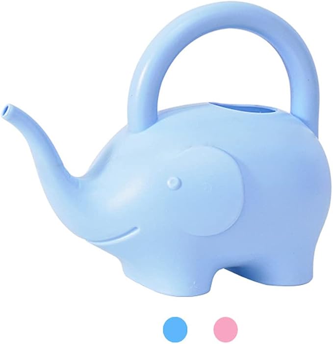 0.4 Gallon Plastic Watering Can Small Lightweight Cute Indoor Outdoor Garden Plants, Adult Elephant Watering Can STYLE1: Blue