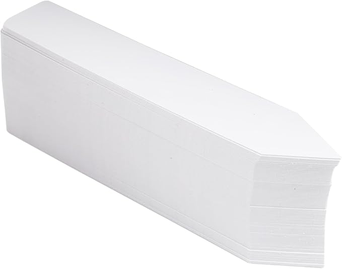 Quluxe 100 Pcs 6 Inch Seed Plant Tags Markers White Garden Labels for Seedlings Garden Plant Name Tags