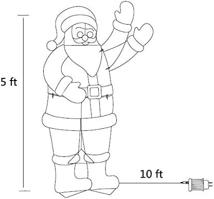 Snokip 5Ft 273 LED Santa Claus Light with Controller, Colorful Neon Light for Outdoor Indoor Home Garden Christmas Festival Party Decoration