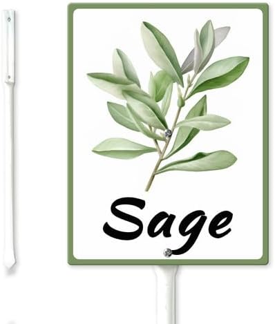 FemiaD Plant Label Signs Planted Herb Garden Markers Waterproof Aluminum Plant Stake Tags Sage Sign for Nursery Indoor Outdoor Garden Decoration