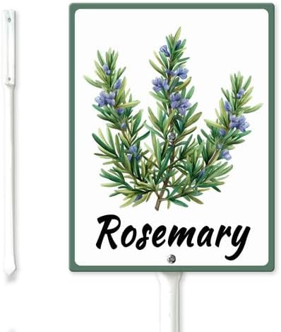 FemiaD Plant Label Signs Planted Herb Garden Markers Waterproof Aluminum Plant Stake Tags Rosemary Sign for Nursery Indoor Outdoor Garden Decoration 8x12inch