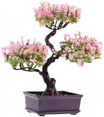 Cabilock Artificial Bonsai Tree Realistic Plastic Bonsai Plant Small Faux Tree for Indoor Home Decor Office Desk Windowsill Display