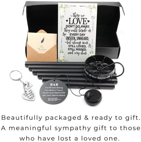Memorial Wind Chimes for Loss of Loved One Prime, Outdoor Memory Chimes, Mother, Grandma, Grandpa, Father Personalized Bereavement Windchimes, Sympathy Remembrance Chime, Windchime Gift (Dad Memorial)
