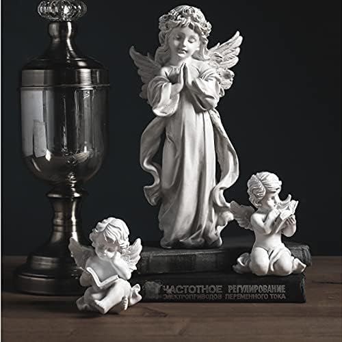 Asng Cherubs Angels Resin Garden Statue Figurine, Adorable Angel Sculpture Memorial Statue, Indoor Outdoor Home Garden Decoration (Praying Angels)