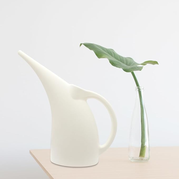 Watering Can for Indoor and Outdoor Plants - 1/2 Gallon - White Color