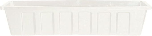 Novelty Poly-Pro Plastic Flower Box Planter, White, 24-Inch