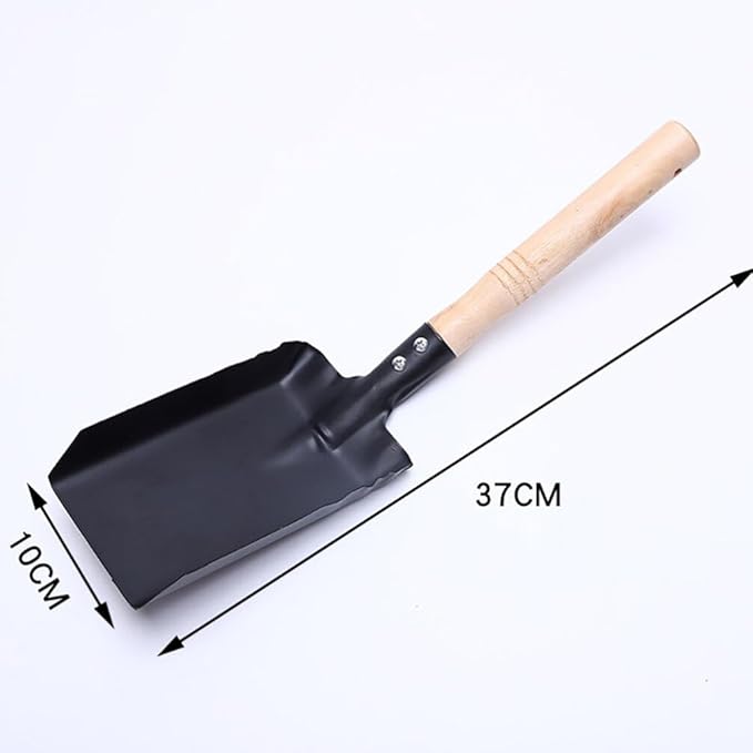 GANAZONO Coal Hand Shovel Fireplace Shovel Metal Ash with Wooden Handle Fireplace Scoop Coal Gardening for Wood Stove Hearth Cleaning Trowel