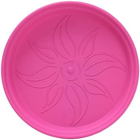Mintra Home Garden Pots 4pk - Flowers, Herbs, Plants, Indoor, Outdoor, Colorful, Wholesale, Bulk (Fuchsia, 13cm Diameter (5in))